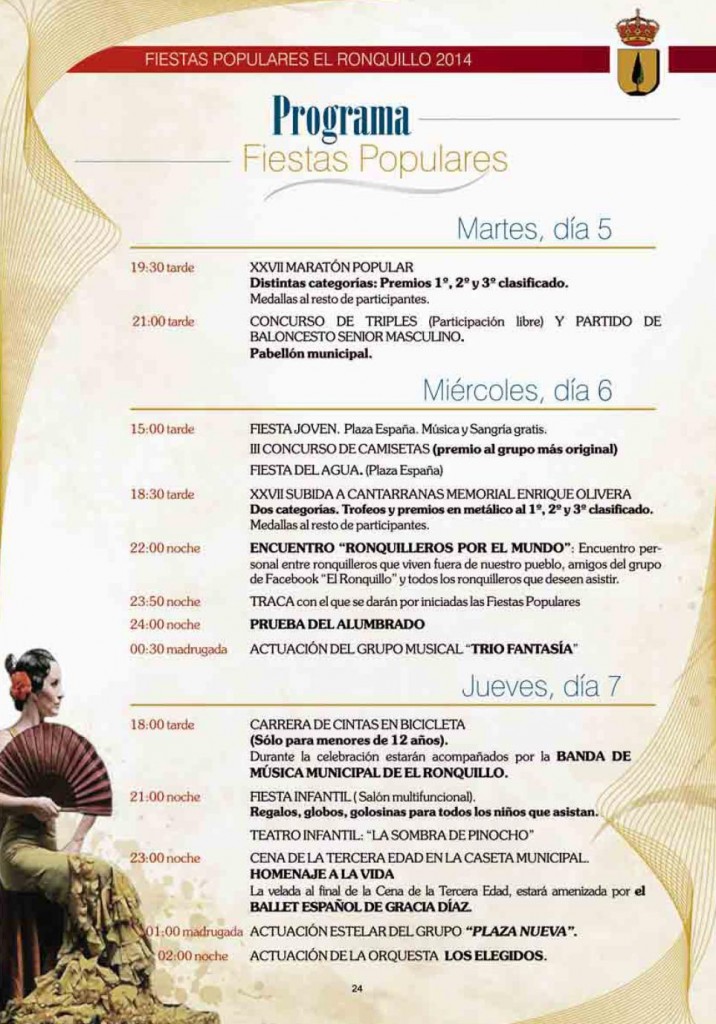 Programa Feria El Ronquillo 2014 página 1